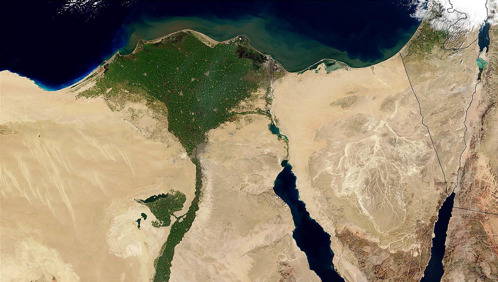 خريطة تظهر تهر النيل وسيناء وسواحل البحر الأحمر والمتوسط والأراضي والمصرية ودلتا النيل، ونشرت الصورة وكالة ناسا الأمريكية - سبوتنيك عربي, 1920, 14.07.2021