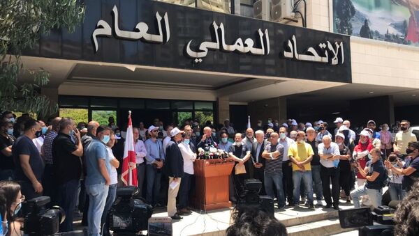 إضراب عام في لبنان بدعوة من الإتحاد العمالي العام وتحذيرات من المجهول، 17 يونيو 2021 - سبوتنيك عربي