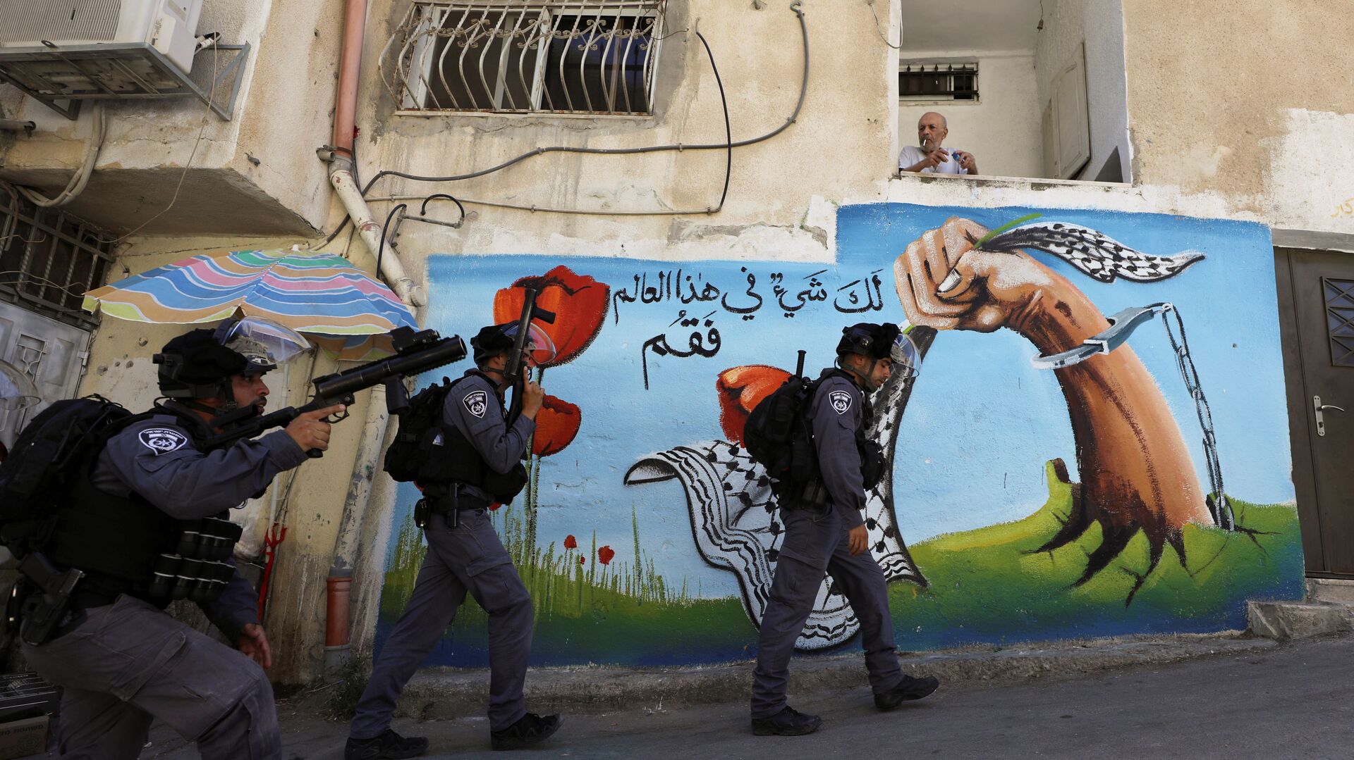 اشتباكات بين قوات الشرطة الإسرائيلية والفلسطينيين في حي سلوان، الضفة الغربية المحتلة، فلسطين، 29 يونيو 2021 - سبوتنيك عربي, 1920, 14.07.2021