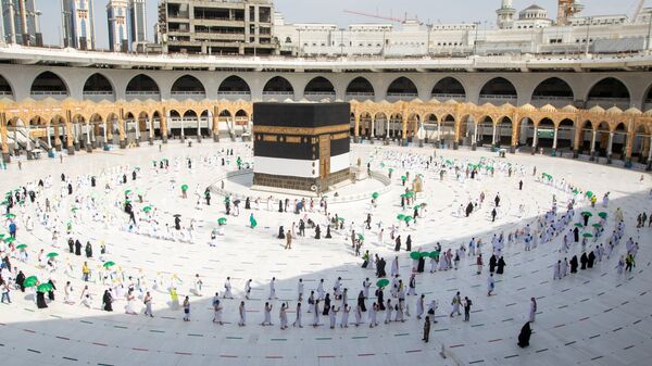 التحضيرات لاستقبال مراسم الحج، توافد الحجاج إلى مكة، المملكة العربية السعودية 17 يوليو 2021 - سبوتنيك عربي