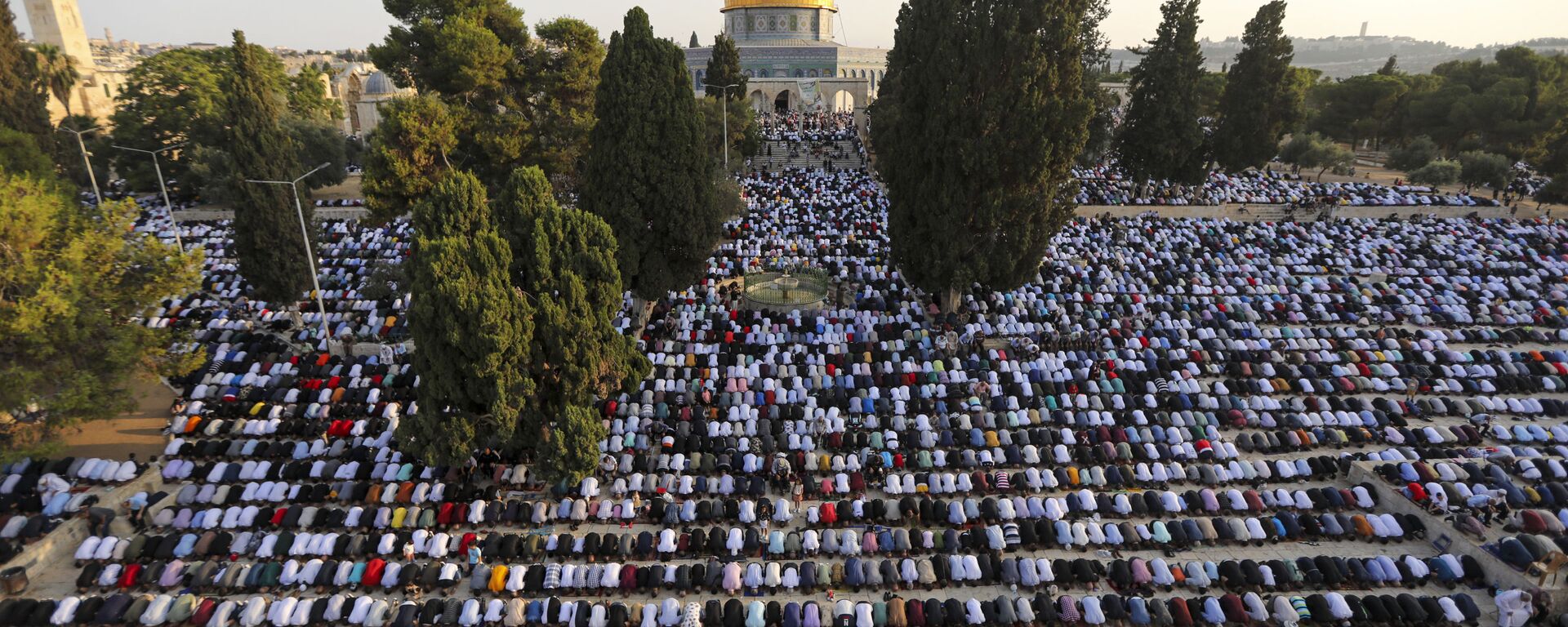 صلاة عيد الأضحى في ساحة مسجد الأقصى في القدس، فلسطين 20 يوليو 2021 - سبوتنيك عربي, 1920, 06.05.2022