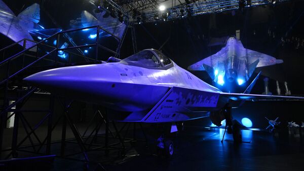 مقاتلة سوخوي تشيك ميت (مات الشاه) في معرض الطيران والفضاء الدولي ماكس 2021 في جوكوفسكي، ضواحي موسكو، روسيا 20 يوليو 2021 - سبوتنيك عربي
