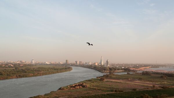 منظر جوي لتلاقي النيل الأبيض والنيل الأزرق في الخرطوم، السودان 17  فبراير 2020 - سبوتنيك عربي