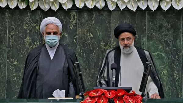 مراسم أداء اليمين الدستورية للرئيس الإيراني الجديد إبراهيم رئيسي، طهران، إيران 5 أغسطس 2021 - سبوتنيك عربي