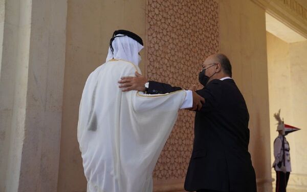 رئيس الجمهورية العراقي برهم صالح يستقبل أمير قطر تميم بن حمد - سبوتنيك عربي