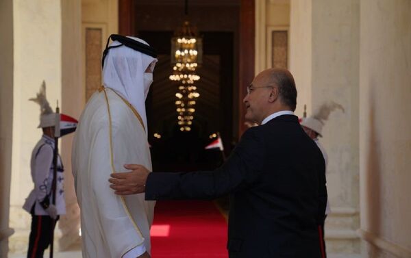 رئيس الجمهورية العراقي برهم صالح يستقبل أمير قطر تميم بن حمد - سبوتنيك عربي