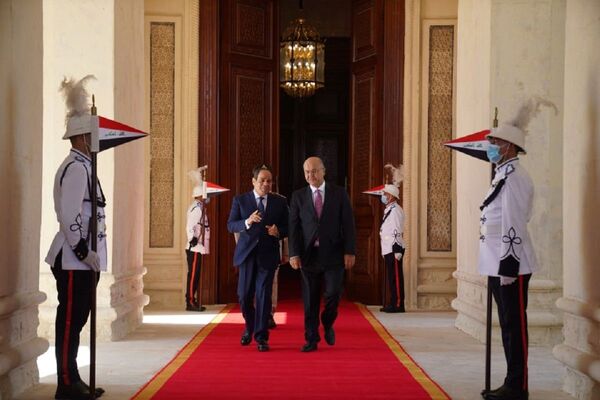 رئيس الجمهورية العراقي برهم صالح يستقبل الرئيس المصري عبد الفتاح السيسي - سبوتنيك عربي