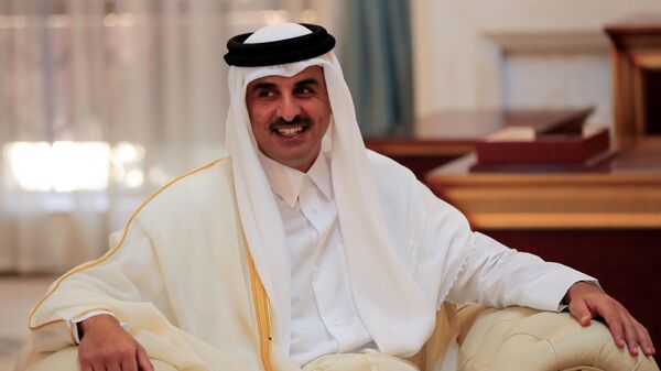 أمير قطر، الشيخ تميم بن حمد آل ثاني، خلال مشاركته في مؤتمر بغداد للتعاون والشراكة، 28 أغسطس/ آب 2021 - سبوتنيك عربي