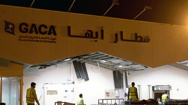 مطار أبها السعودي بعد القصف اليمني الحوثي، السعودية 31 أغسطس 2021 - سبوتنيك عربي