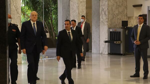 رئيس الحكومة اللبنانية نجيب ميقاتي يصل إلى قصر بعبدا، لبنان 10 سبتمبر 2021 - سبوتنيك عربي