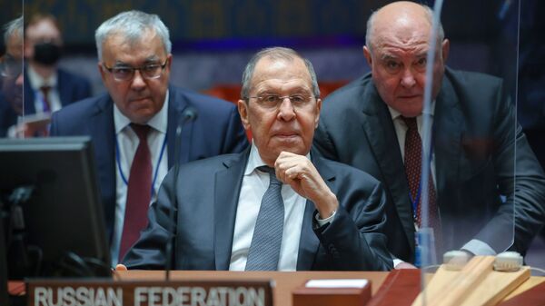 وزير الخارجية الروسي سيرغي لافروف، الأمم المتحدة، نيويورك، الولايات المتحدة الأمريكية 22 سبتمبر 2021 - سبوتنيك عربي