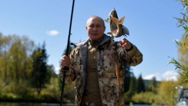 بوتين يصيد السمك خلال رحلته في غابات التايغا - سبوتنيك عربي