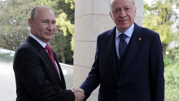 الرئيس الروسي فلاديمير بوتين يلتقي مع الرئيس التركي رجب طيب أردوغان في سوشتي، روسيا  29 سبتمبر 2021 - سبوتنيك عربي