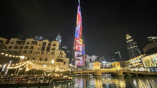 برج خليفة بالتزامن مع إطلاق معرض إكسبو 2020 دبي، 30 سبتمبر/ أيلول 2021 - سبوتنيك عربي