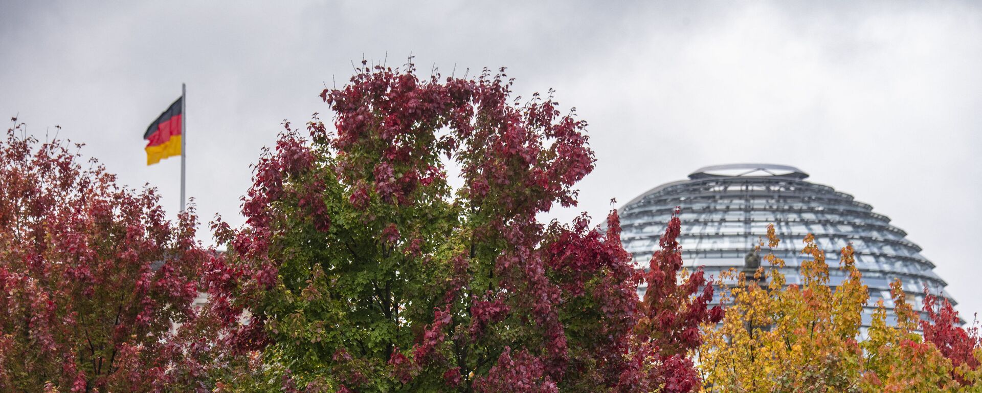 تتزين الأشجار بألوان زاهية أمام مبنى الرايخستاغ حيث يرفرف العلم الألماني، بينما الخريف في برلين، ألمانيا 12 أكتوبر 2021. - سبوتنيك عربي, 1920, 15.09.2022
