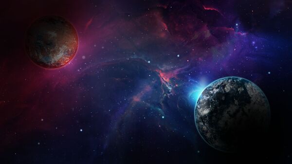 صورة خيالية لكوكب الأرض بجانب كوكب آخر  - سبوتنيك عربي