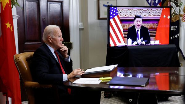 لقاء الرئيس الأمريكي جو بايدن بتظيره الصيني شي جي بينغ في بكين، الصين 16 نوفمبر 2021 - سبوتنيك عربي