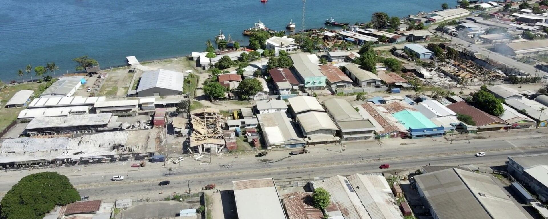 مباني مدمرة بعد أيام من الاضطرابات في هونيارا، جزر سليمان، 27 نوفمبر/ تشرين الثاني 2021 - سبوتنيك عربي, 1920, 24.04.2022