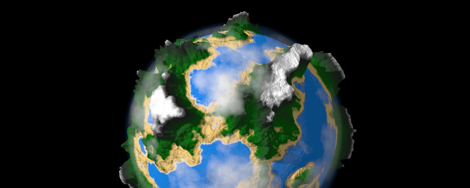 مشهد خيالي لكوكب الأرض مع بروز اليابسة  - سبوتنيك عربي, 1920, 15.01.2022