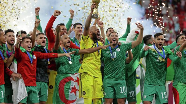 تتويج المنتخب الجزائري ببطولة كأس العرب قطر - سبوتنيك عربي