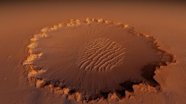 حفرة ناتجة عن اصطدام على أرض المريخ  - سبوتنيك عربي
