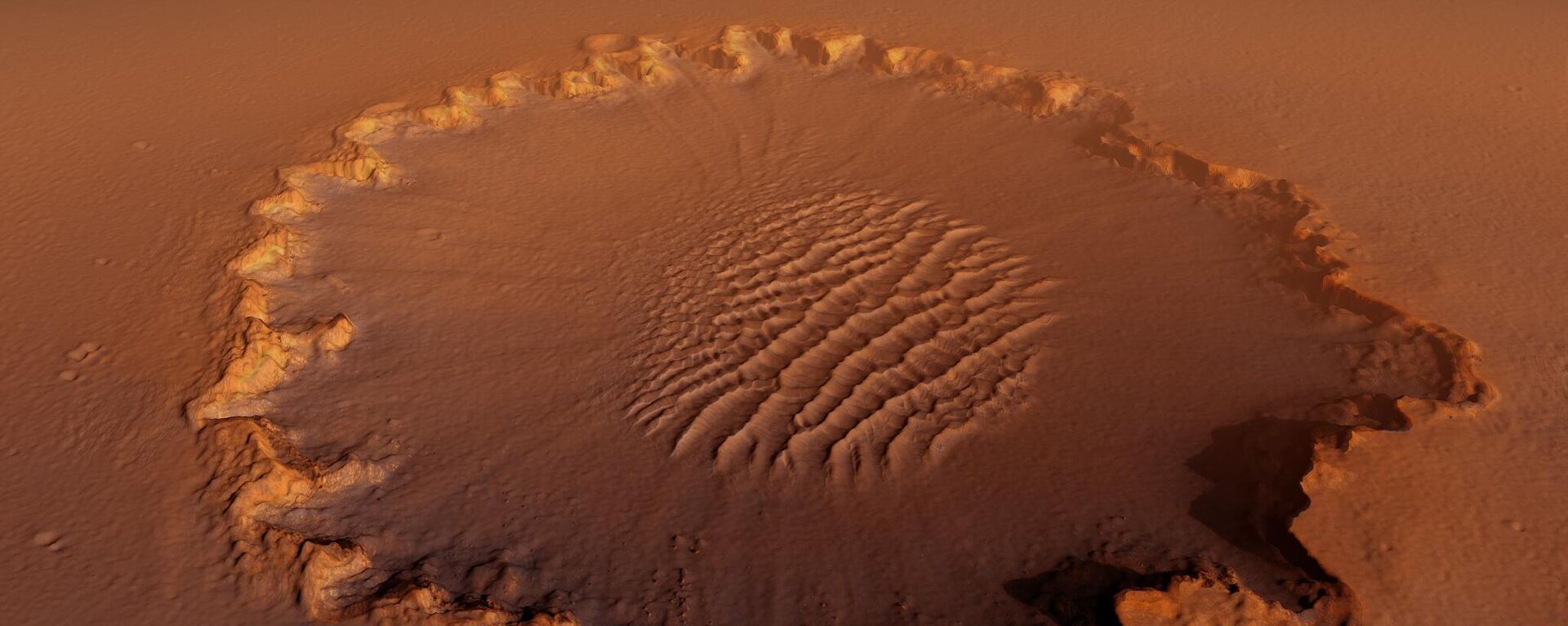 حفرة ناتجة عن اصطدام على أرض المريخ  - سبوتنيك عربي, 1920, 03.02.2022