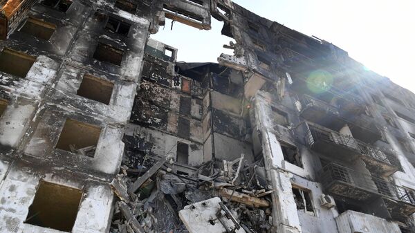 أثار القصف في مدينة ماريوبول، أوكرانيا 29 مارس 2022 - سبوتنيك عربي