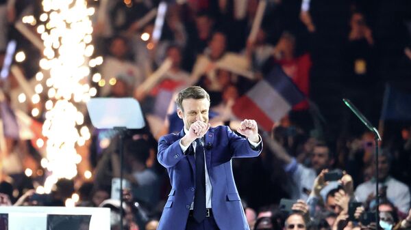 الانتخابات الرئاسية الفرنسية 2022  - الرئيس الفرنسي الحالي إيمانويل ماكرون، 2 أبريل 2022 - سبوتنيك عربي
