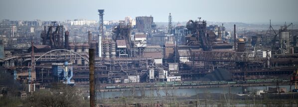 منظر لمصنع آزوفستال في ماريوبول، أوكرانيا 23 أبريل 2022 - سبوتنيك عربي