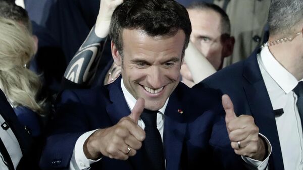 الانتخابات الرائاسية الفرنسية  - فوز إيمانويل ماكرون في الانتخابات، فرنسا 24 أبريل 2022 - سبوتنيك عربي