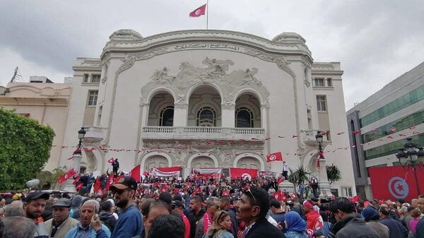 حراك داعم للرئيس التونسي قيس سعيد الأحد 8 مايو - سبوتنيك عربي