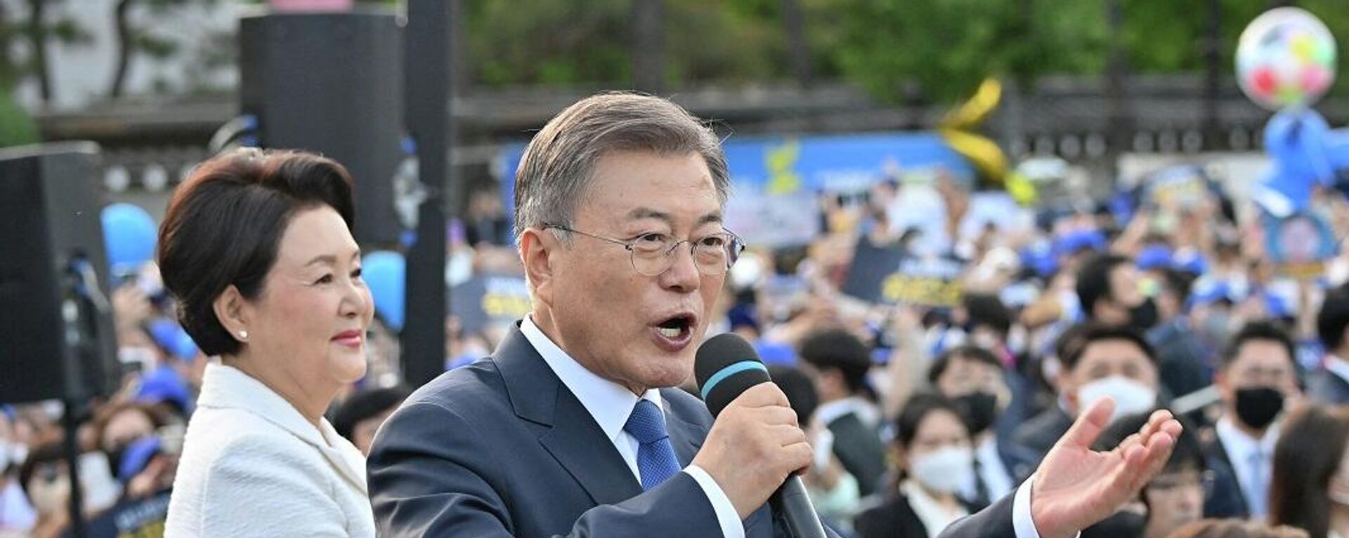 رئيس كوريا الجنوبية السابق، مون جاي إن، في حفل توديعه لمنصبه في سيئول، كوريا الجنوبية، 9 مايو/ أيار 2022 - سبوتنيك عربي, 1920, 09.05.2022