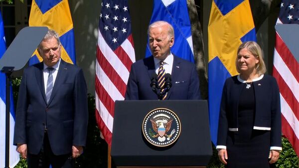 مؤتمر صحفي ثلاثي لقادة الولايات المتحدة والسويد وفنلندا في البيت الأبيض - سبوتنيك عربي