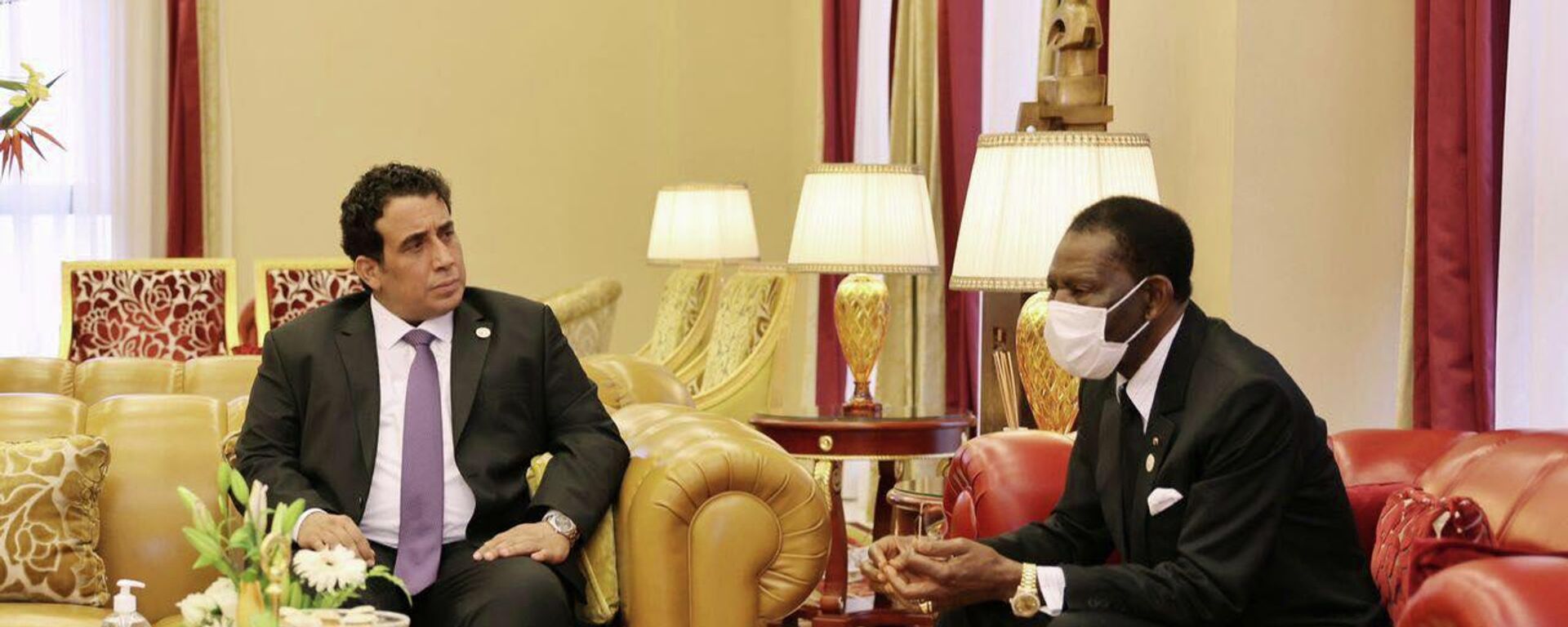 رئيس المجلس الرئاسي الليبي محمد المنفي ورئيس غينيا الاستوائية تيودورو أوبيانغ - سبوتنيك عربي, 1920, 27.05.2022