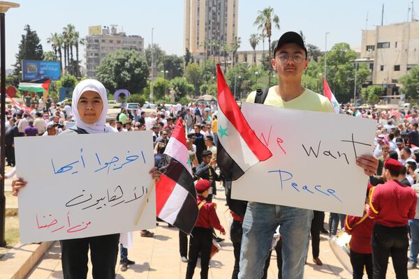 احتجاجات في حلب ضد محاولات تركيا توسيع رقعة احتلالها للأراضي السورية - سبوتنيك عربي