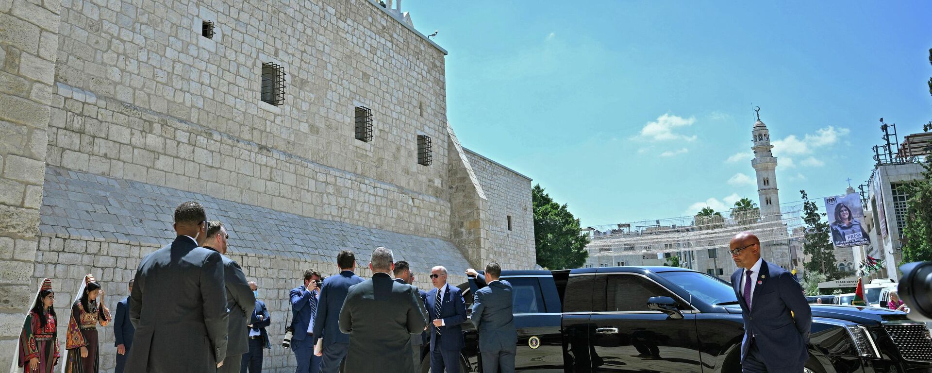 سيارة الرئيس الأمريكي جو بادين في بيت لحم، الضفة الغربية، فلسطين 15 يوليو 2022 - سبوتنيك عربي, 1920, 15.07.2022