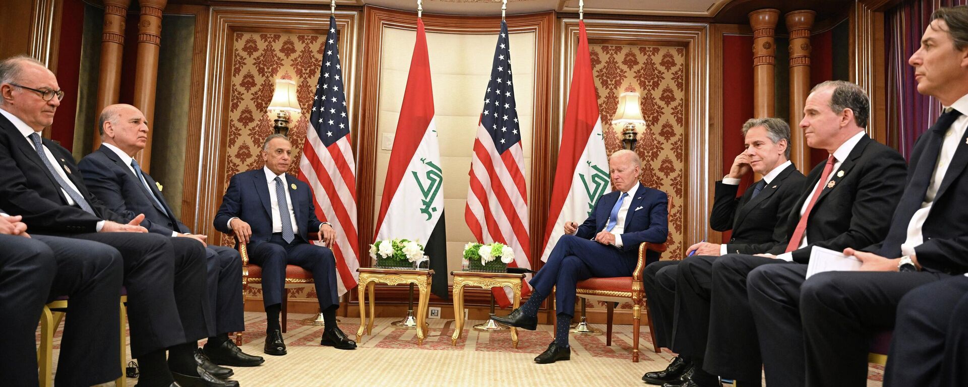قمة رئيس الوزراء العراقي مصطفى الكاظمي، مع الرئيس الأمريكي جو بايدن، في مدينة جدة السعودية، اليوم السبت 16 يوليو/ تموز 2022 - سبوتنيك عربي, 1920, 04.09.2022