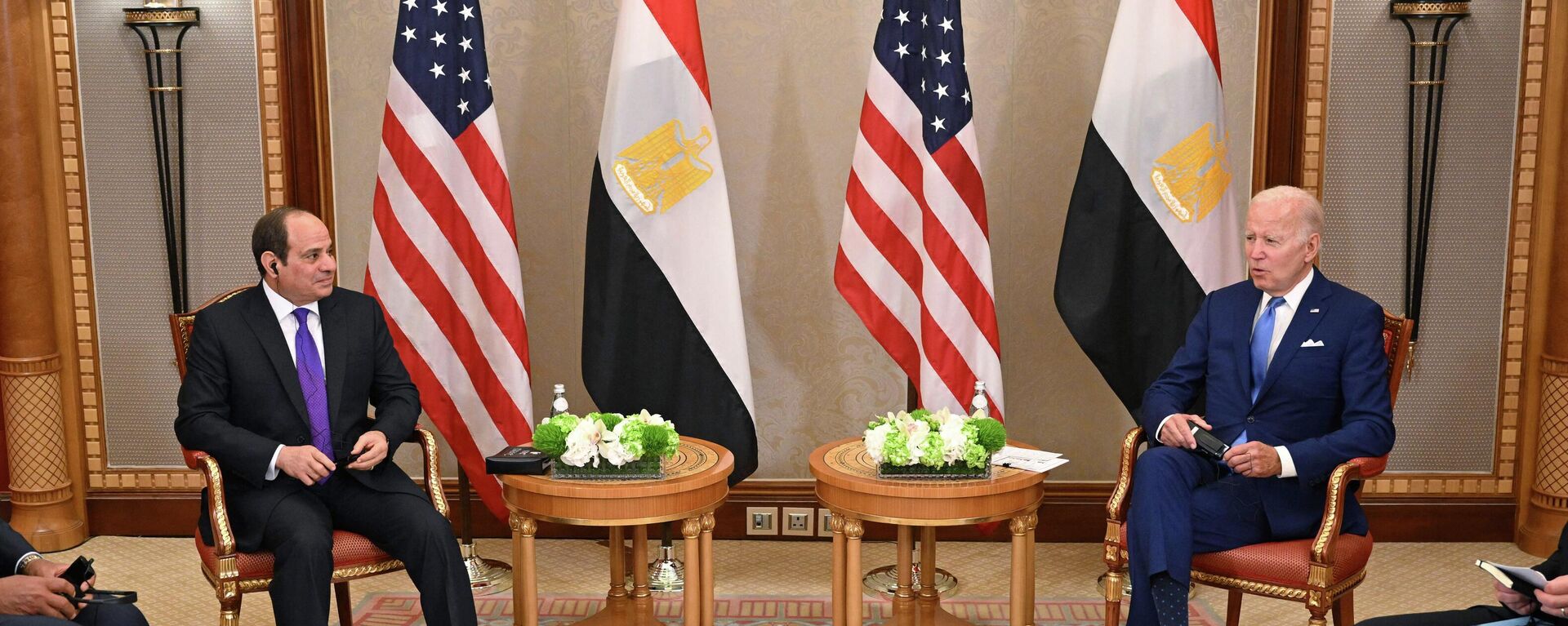 الرئيس الأمريكي جو بايدن مع الرئيس المصري عبد الفتاح السيسي في مدينة جدة السعودية، اليوم السبت، 16 يوليو/ تموز 2022 - سبوتنيك عربي, 1920, 17.07.2022
