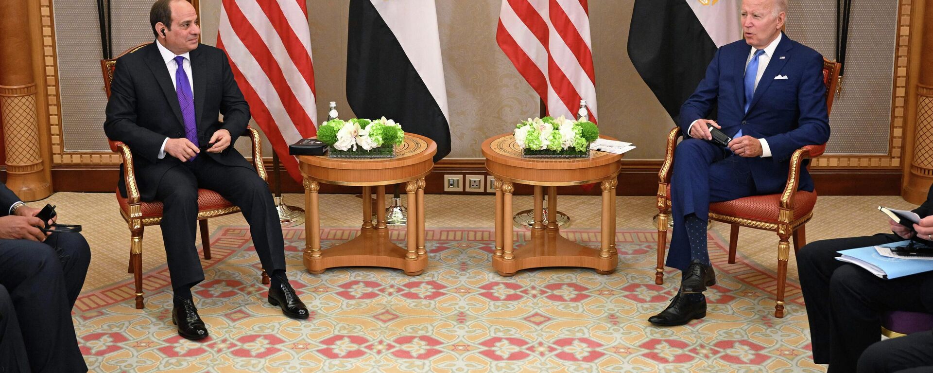 الرئيس الأمريكي جو بايدن مع الرئيس المصري عبد الفتاح السيسي في مدينة جدة السعودية، اليوم السبت، 16 يوليو/ تموز 2022 - سبوتنيك عربي, 1920, 17.07.2022