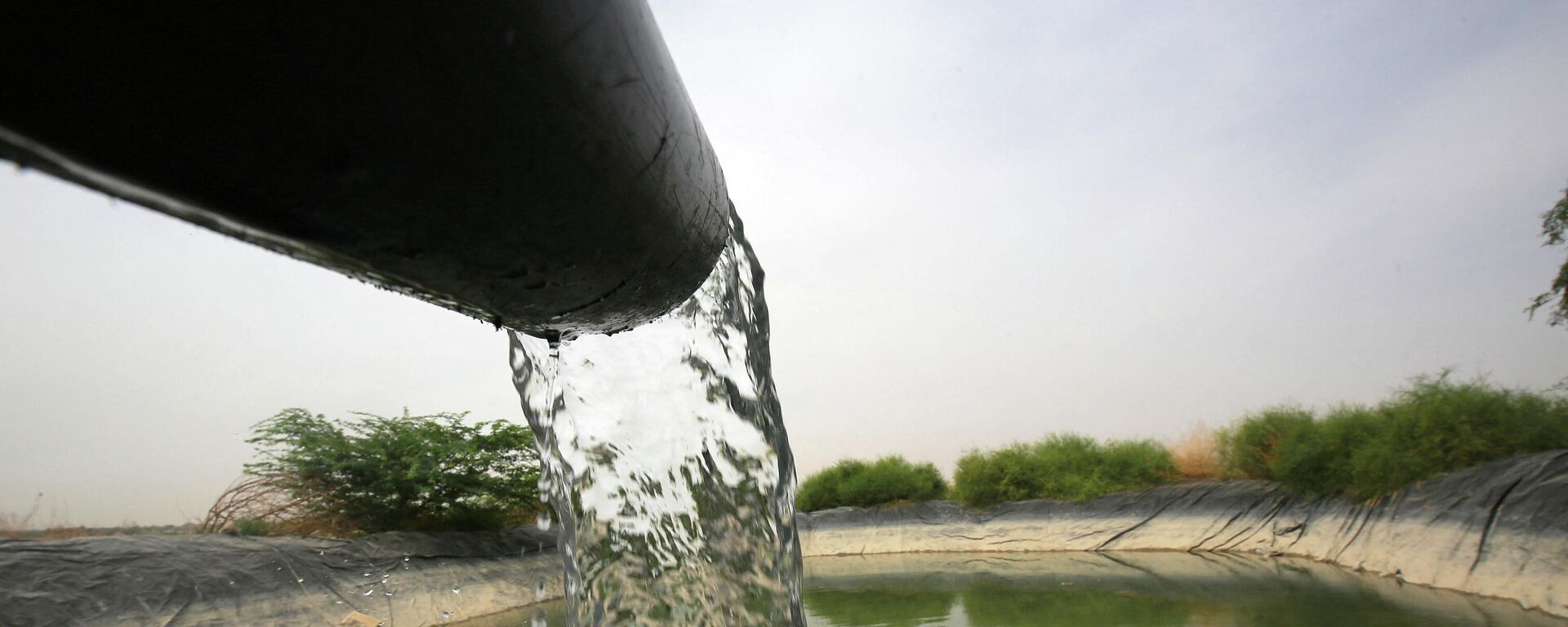 المياه في بركة ري زراعية تصب في غور الحديثة، على بعد حوالي 80 كيلومتر جنوب العاصمة الأردنية عمان، 20 نيسان/ أبريل 2021 - سبوتنيك عربي, 1920, 26.07.2022