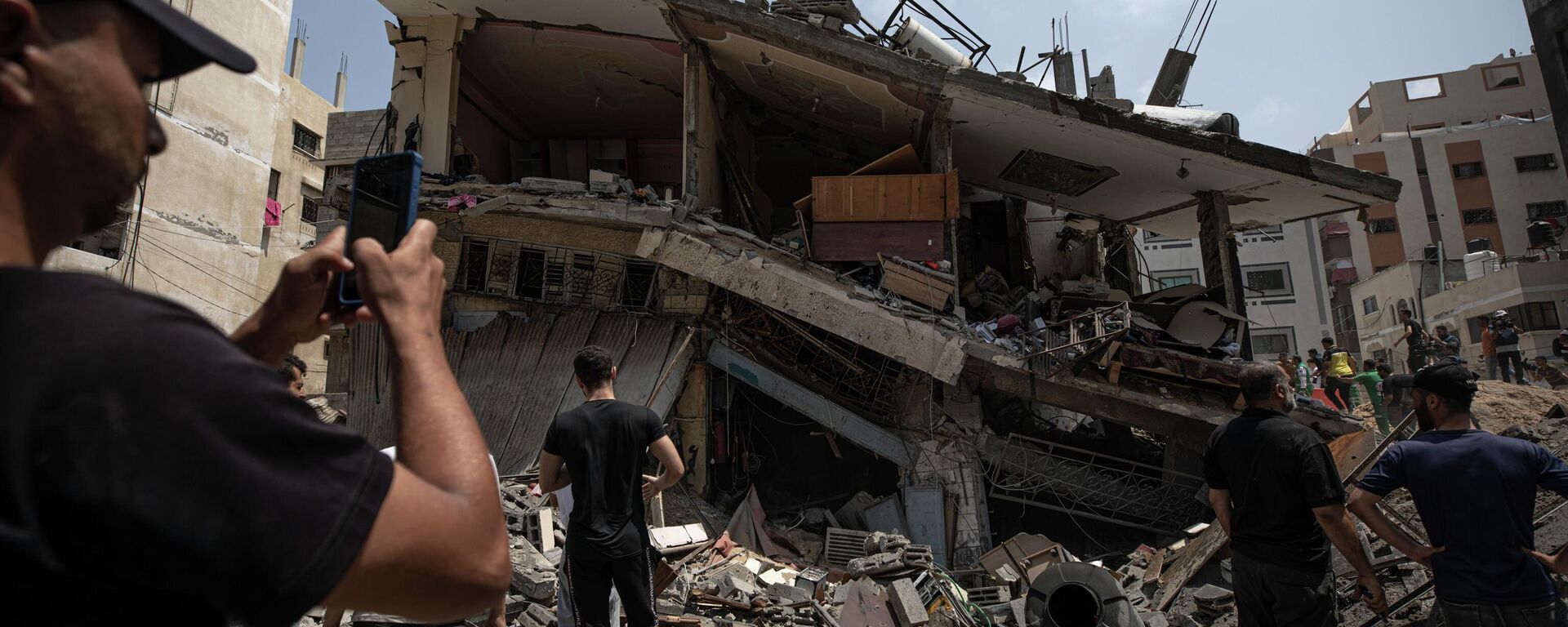 أثار قصف الطيران الحربي التابع للجيش الإسرائيلي على قطاع غزة، مدينة غزة 6 أغسطس 2022 - سبوتنيك عربي, 1920, 08.08.2022