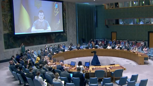 مجلس الأمن الدولي يصوت لصالح مشاركة زيلينسكي الافتراضية في الجلسة  - سبوتنيك عربي