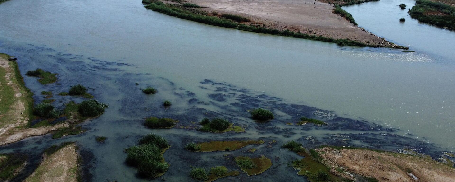المياه الملوثة من نهر الفرات، المصدر الرئيسي للشرب والري، في محافظة الحسكة، سوريا - سبوتنيك عربي, 1920, 01.03.2023