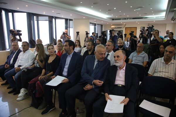 مؤتمر صحفي في بيروت يفند ملف الترسيم بين لبنان وإسرائيل - سبوتنيك عربي