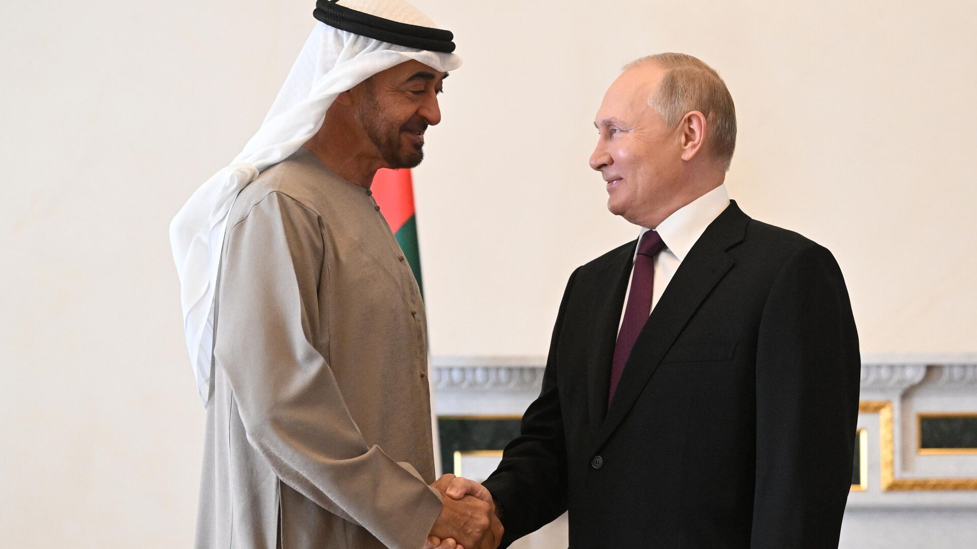 الرئيس الروسي فلاديمير بوتين يلتقي مع الرئيس الإماراتي محمد بن زايد آل نهيان، في موسكو، روسيا
 - سبوتنيك عربي, 1920, 26.05.2023