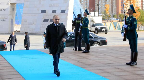 الرئيس الروسي، فلاديمير بوتين في أستانا على هامش مؤتمر التفاعل وإجراءات بناء الثقة في آسيا CICA . - سبوتنيك عربي