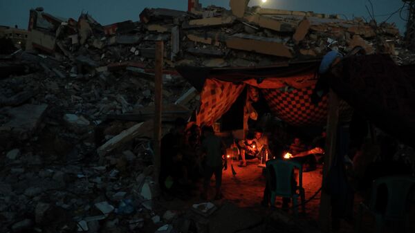 آثار قصف سلاح الجو الإسرائيلي على قطاع غزة، فلسطين، مايو 2021 - سبوتنيك عربي