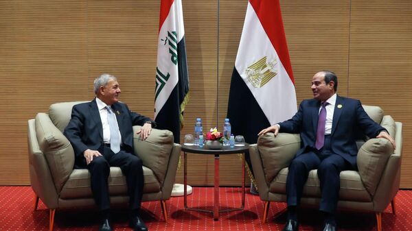 الرئيس العراقي عبد اللطيف جمال رشيد والرئيس المصري عبد الفتاح السيسي - سبوتنيك عربي