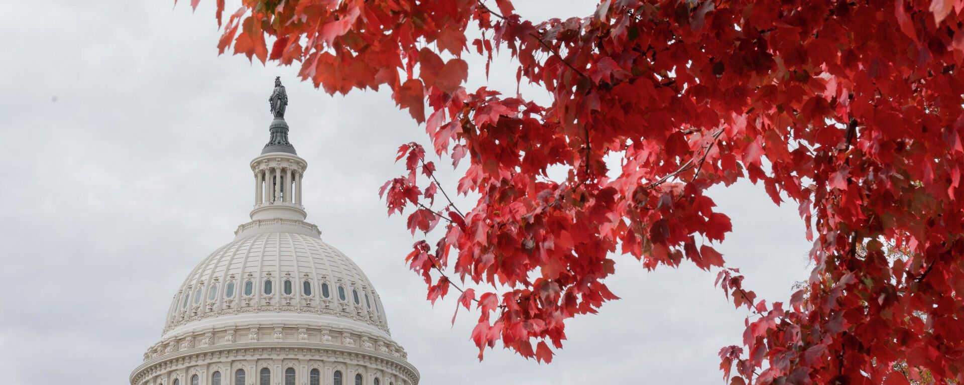 أوراق الخريف الحمراء تحيط بمبنى الكابيتول الأمريكي في مبنى الكابيتول هيل في واشنطن، الولايات المتحدة 28 أكتوبر 2022 - سبوتنيك عربي, 1920, 29.03.2023