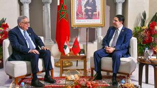 وزير الخارجية المغربي ناصر بوريطة ونظيره اللبناني عبد الله بوحبيب - سبوتنيك عربي